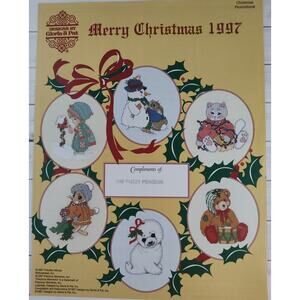Designs By Gloria And Pat Merry Christmas 1997 Cross Stitch Patterns Seal, Mouse